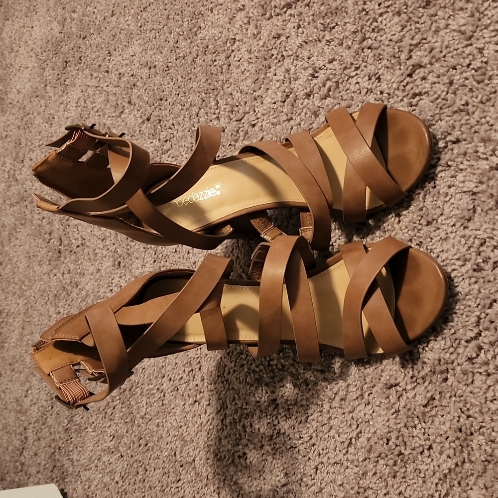 Tan Strapped Heels